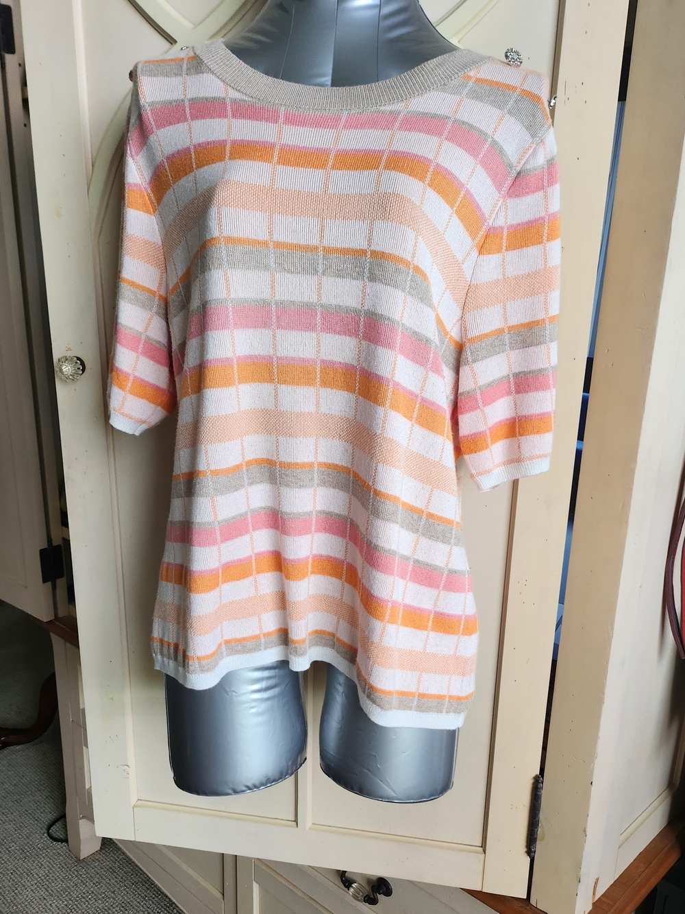 Scarlett Pastel Stripe Short-Sleeve Knit Top